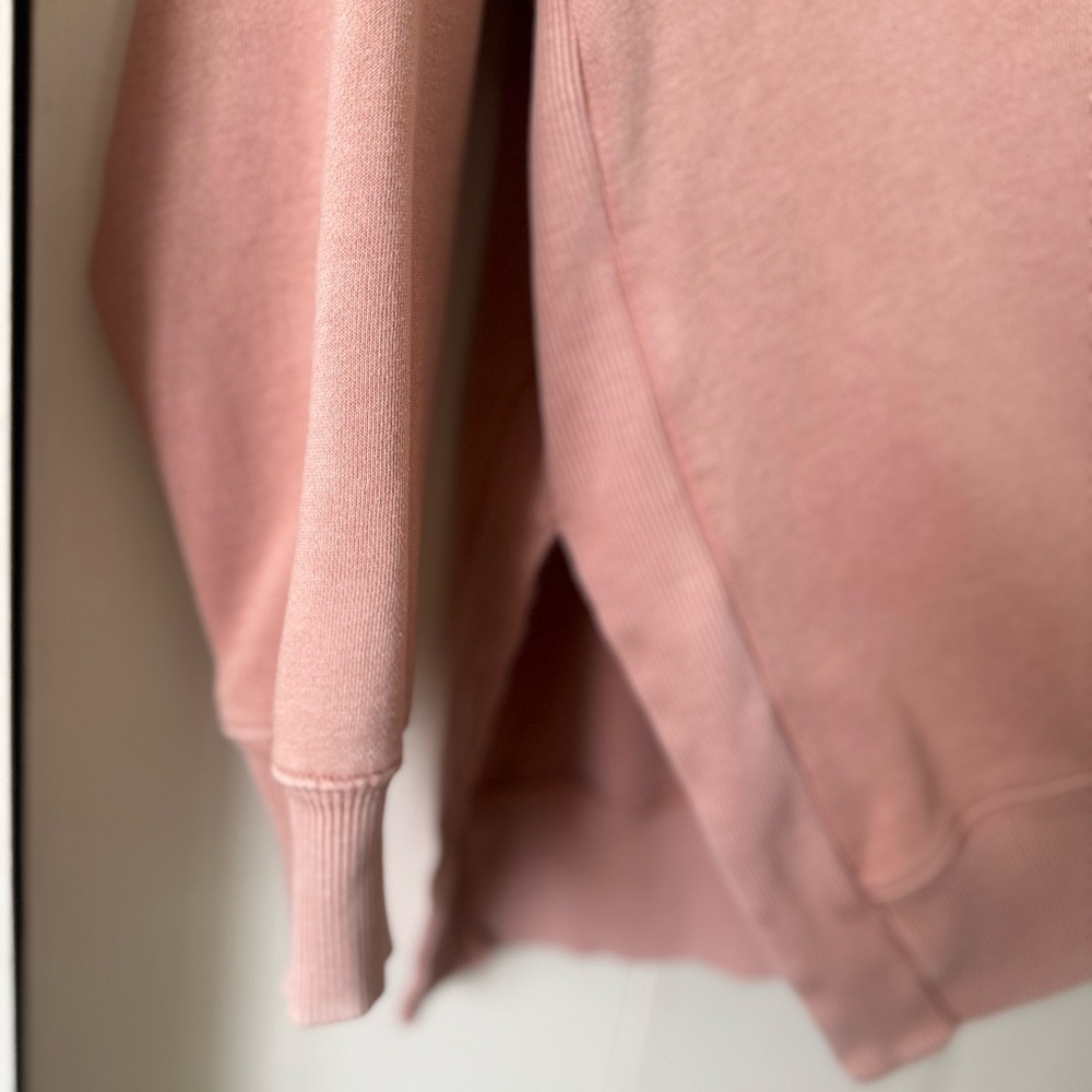 Aerie Women’s Crewneck Sweatshirt Pink Oversized Crewneck Side Slits Size L - Picture 4 of 7